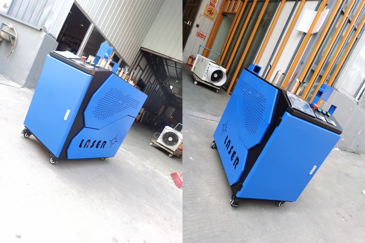 blue handheld welding machine